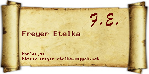 Freyer Etelka névjegykártya